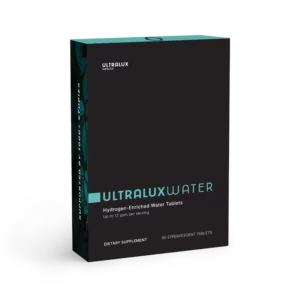 The front of the UltraLux Hydrogen Water Tablets, the best hydrogen water tablets.