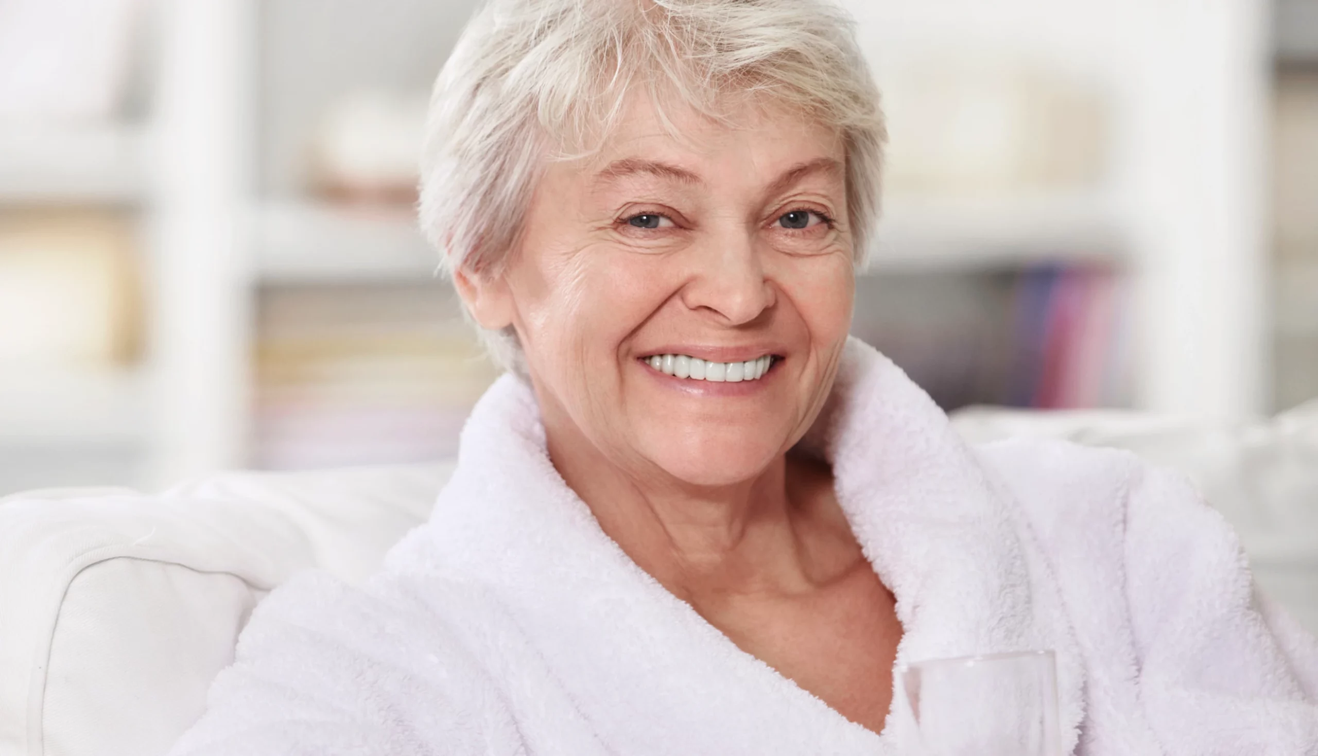 smiling woman with healthy skin