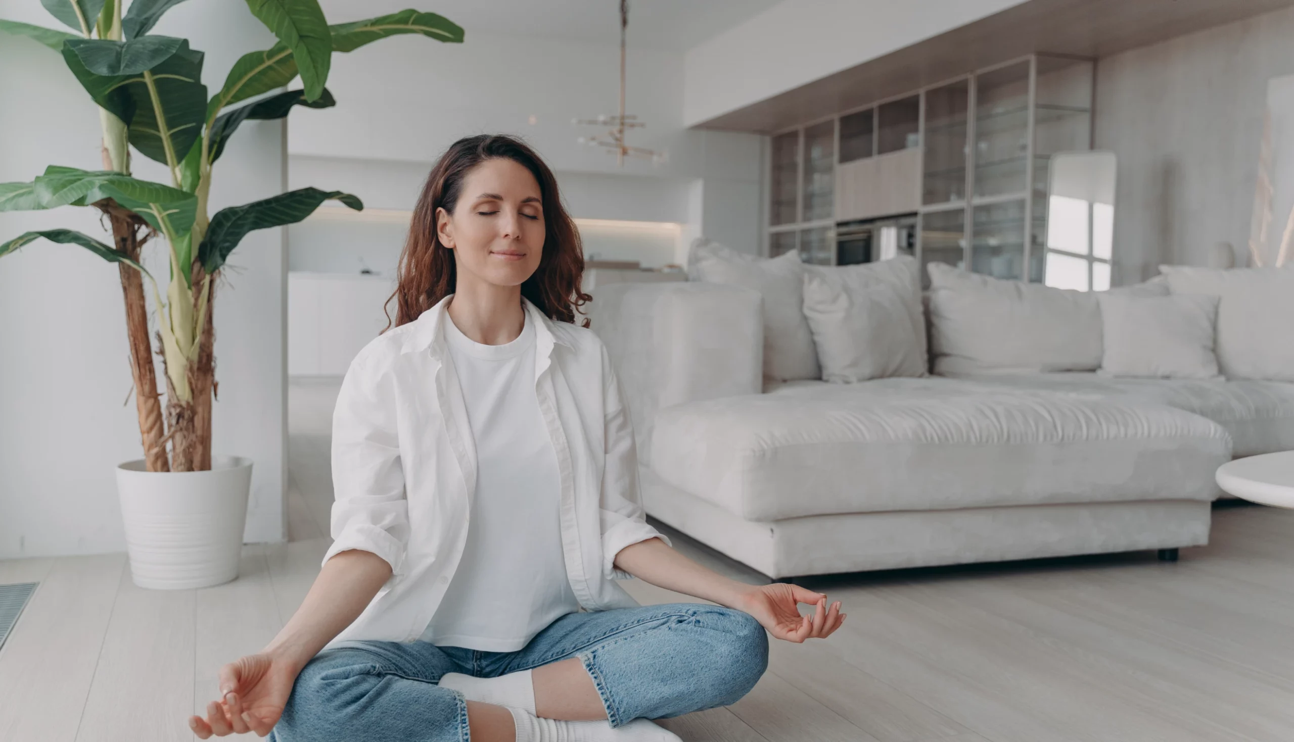 woman meditating