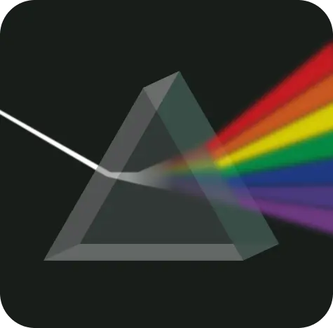 glass prism refracting light